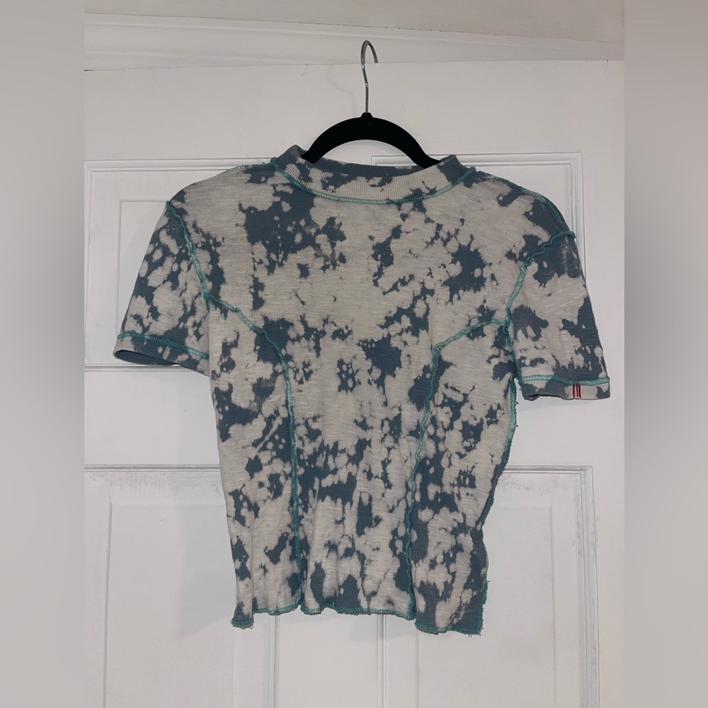 BDG Blue and White Tie-Dye Top